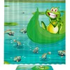 Cute Frog And Pond Fishes Waterproof Shower Curtain - A Fun Addition To Kids' Bathroom