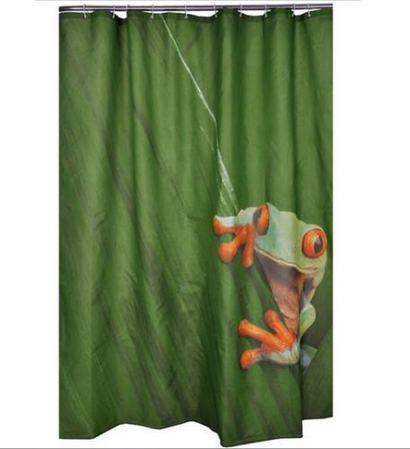 Cute Frog Design Bathroom Waterproof Fabric Shower Curtain