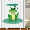 Cute Frog Fabric Shower Curtain with Print Decoration Design for Bathroom, Cloth Curtains