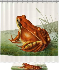 Cute Frog Pattern Waterproof Shower Curtain - Perfect For Kids' Bathroom