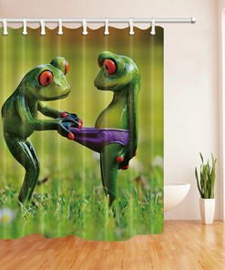 Cute Frog Print Shower Curtain