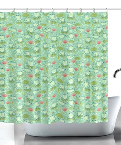 Cute Frog Shower Curtain With Frog Lover Gift - A Perfect Addition To Your Kids' Bathroom Decor