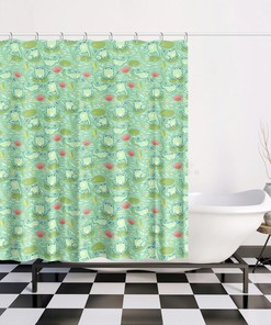 Cute Frog Shower Curtain With Frog Lover Gift - A Perfect Addition To Your Kids' Bathroom Decor