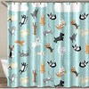 Cute Funny Raining Cats and Dogs - Printed Shower Curtain Ideas for Kids Bathroom
