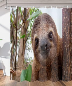 Cute Funny Sloth Shower Curtain for Bathroom Fabric Home Decor 