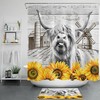Cute Funny Sunflower Highland Cow Shower Curtain for A Cute Farmhouse Bathroom Look