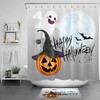 Cute Ghost Pumpkin Witch Spider For Happy Halloween Shower Curtain For Bathroom