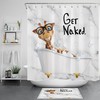Cute Giraffe Marble Texture Funny Word Shower Curtain for Bathroom Decor