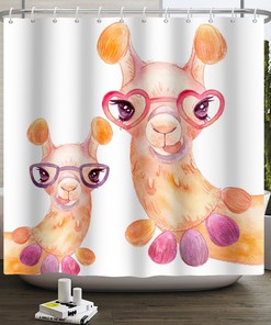 Cute Giraffe Soap Bubble Funny Shower Curtain - Cute Bathroom Decor
