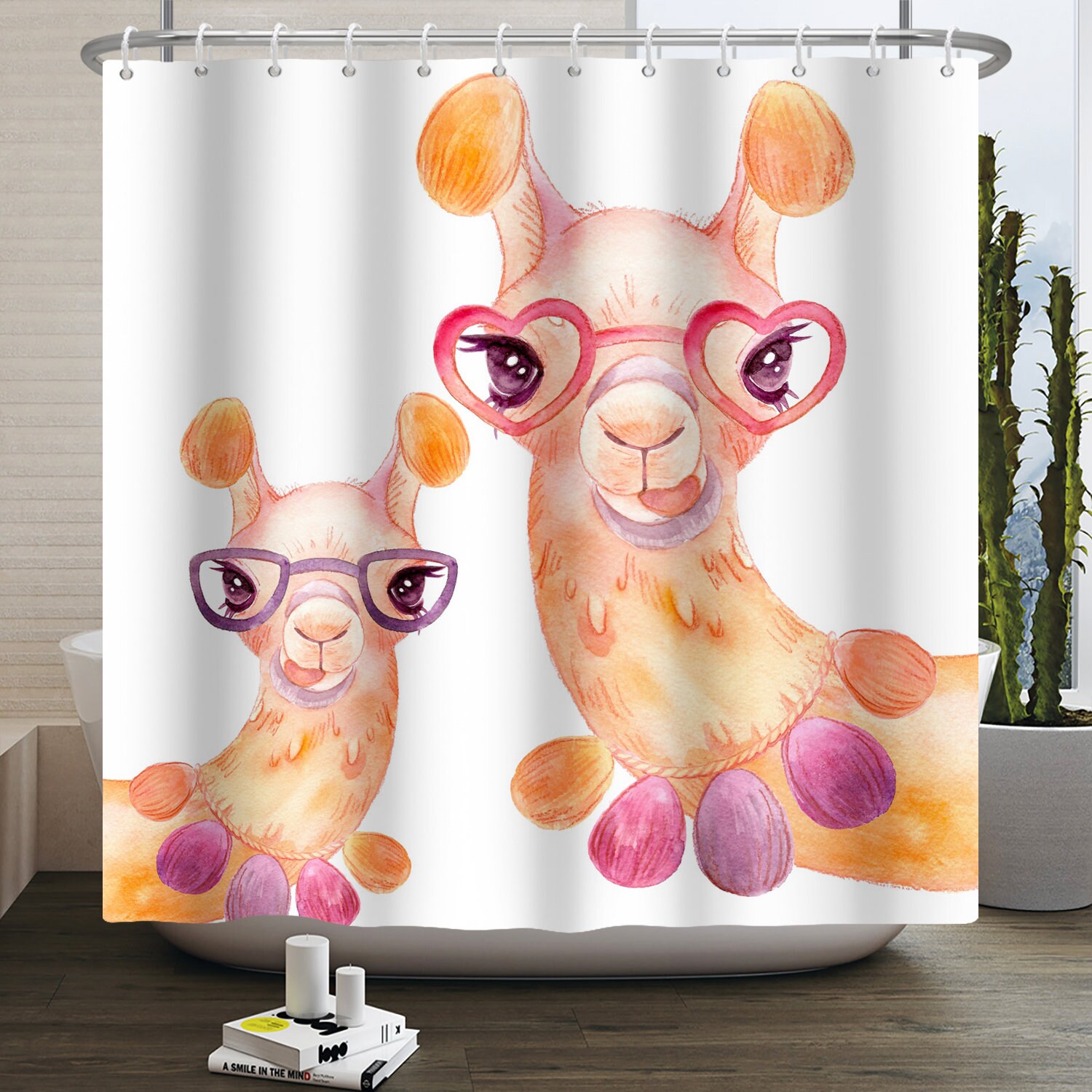 Cute Giraffe Soap Bubble Funny Shower Curtain - Cute Bathroom Decor