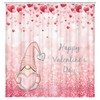 Cute Gnome Hearts Rain Fabric Waterproof Shower Curtain For Your Bathroom Decor