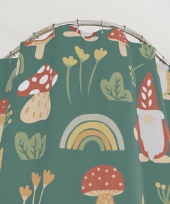 Cute Gnomes And Rainbows Bathroom Decor Shower Curtain With Mushrooms For Bathroom Decor