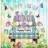 Cute Gnomes and Colorful Easter Eggs Shower Curtain for Spring Bathroom Decor