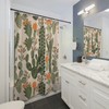 Cute Green Cactus Shower Curtain Set For Kids Bathroom Decor, Matching Bath Accessories Included
