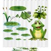 Cute Green Frog Print Shower Curtain For Playful And Waterproof Bathroom