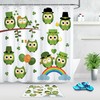 Cute Green Owls and Clovers Shower Curtain for a Fun and Playful St Patrick's Day Bathroom