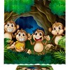 Cute Happy Monkeys In Deep Forest Restroom Shower Curtain For Natural Ambience