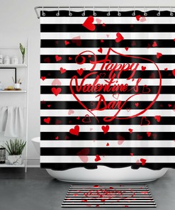 Cute Heart Illustration Shower Curtain
