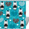 Cute Heart Pattern Zebra Print Shower Curtain for Lovely Bathroom Decor