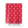 Cute Heart-Shaped Graphic Pattern Shower Curtain, Girly Pink Designer Statement Piece For Your Bathroom