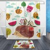 Cute Hedgehog Bee Shower Curtain for Bathroom Decor, Playful Design 