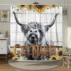Cute Highland Cow Shower Curtain With Sunflower And Western Get Naked Quote For Bathroom Decor
