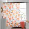 Cute Honey Peach Allover Fruits Shower Curtain for Fun Bathroom Decor 