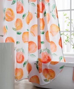 Cute Honey Peach Allover Fruits Shower Curtain for Fun Bathroom Decor