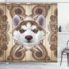 Cute Husky Puppy Portrait Young Copper Red Dog Luxury Shower Curtain For Animal Lovers