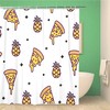 Cute Kawaii Hawaii Pineapple Pizza Shower Curtain - Waterproof Bathroom Decor 