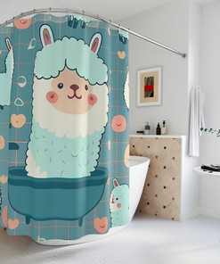 Cute Lama Shower Curtain For Fun And Quirky Bathroom Decor