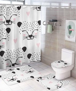 Cute Leopard Animal Shower Curtain for Bathroom - Vibrant Shower Curtain Combination for Nature Lovers