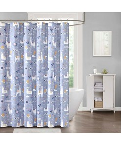 Cute Liam The Llama Print Shower Curtain for Animal Lovers
