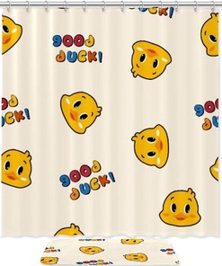 Cute Little Duck Bathroom Shower Curtain For Fun And Waterproof Bathroom