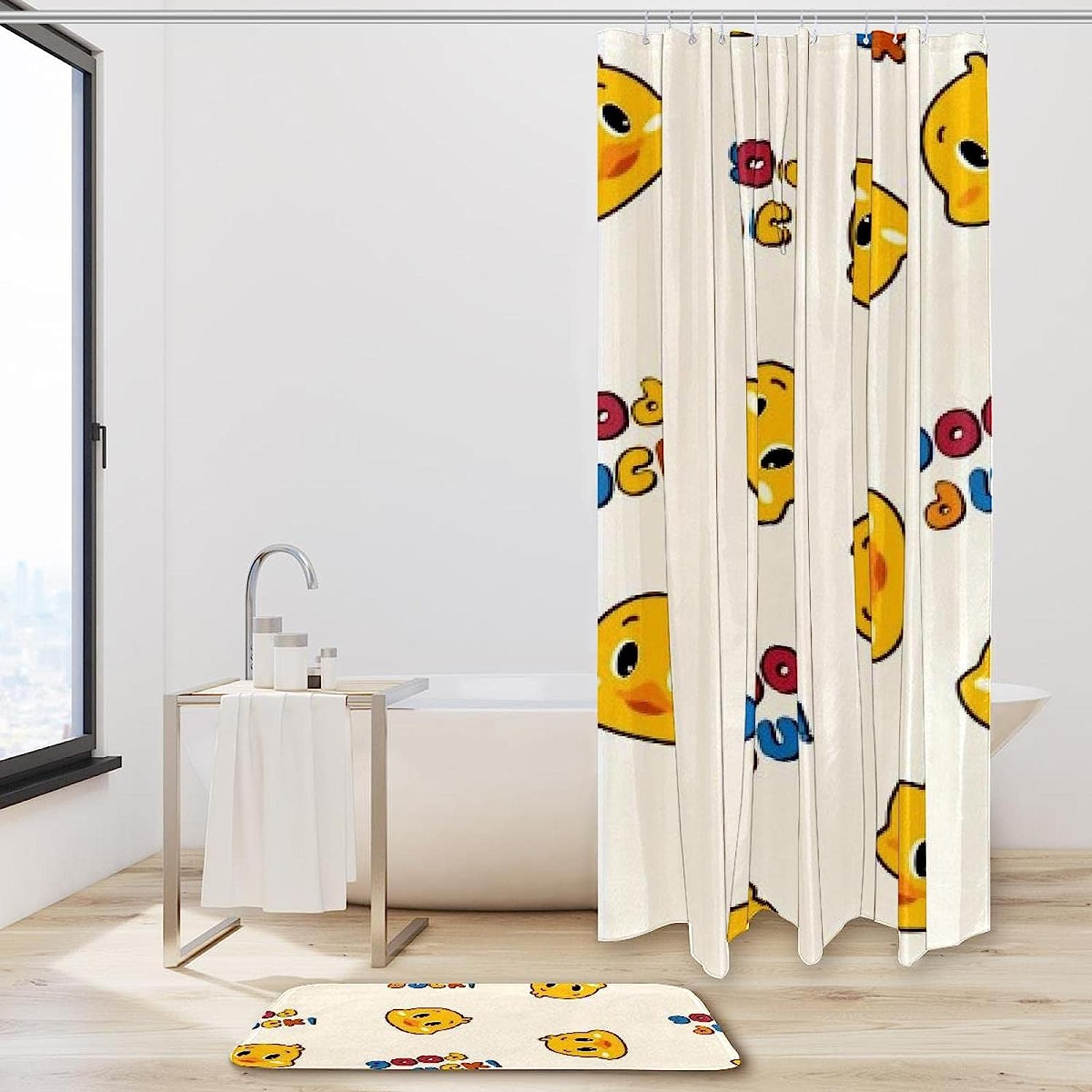 Cute Little Duck Bathroom Shower Curtain For Fun And Waterproof Bathroom - Image 2