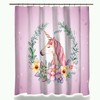 Cute Little Girl Unicorn Print Shower Curtain for Your Bathroom Decor