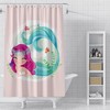 Cute Little Mermaid Kids Bathroom Shower Curtain With Colorful Print, Perfect For Fantasy-Themed Bathroom Decor