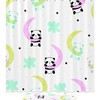 Cute Little Panda Sleep On The Moon Bathroom Shower Curtain With Whimsical Print