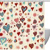 Cute Love Hearts Waterproof Shower Curtain for Bathroom Decor