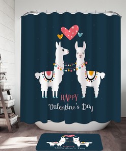 Cute Loving Llamas Shower Curtain For A Heartfelt Bathroom