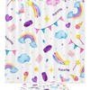 Cute Magic Unicorn Ice Cream Wand Clouds Unique Shower Curtain For Playful And Whimsical Bathroom Decor