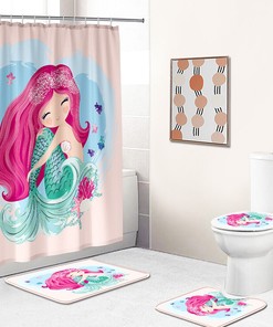 Cute Mermaid Bathroom Shower Curtain With Whimsical And Dreamy Print