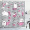 Cute Mermaid Cat Print Unicorn Shower Curtain for Your Bathroom 