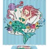 Cute Mermaid Inside A Ostyer Flowers Octopus Photo Print Shower Curtain For Underwater-Themed Bathroom Decor