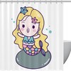 Cute Mermaid Little Girl Bath Shower Curtain For Playful And Lovely Bathroom Decor