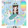 Cute Mermaid Riding A Unicorn Luxury Shower Curtain For Fantasy-Themed Bathroom Decor