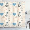 Cute Mermaid Shower Curtain for Balloon Fish Hearts Print - Great for Kids Bathroom 