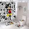 Cute Mickey Mouse With Funny Quotes Print Shower Curtain For Cartoon Character Lovers Bathroom Decor