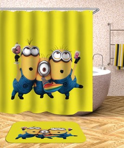 Cute Minion Shower Curtain For Bathroom Decor