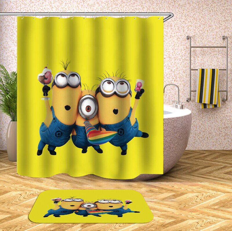 Cute Minion Shower Curtain For Bathroom Decor